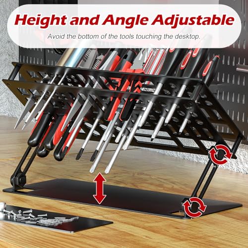 Screwdriver Organizer Holder Rack: Height Adjustable (Black) Black