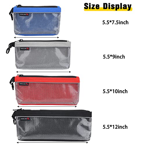 4 Pack Waterproof Mesh Small Tool Bags and 6 Pack Small Tool Pouches with Zipper