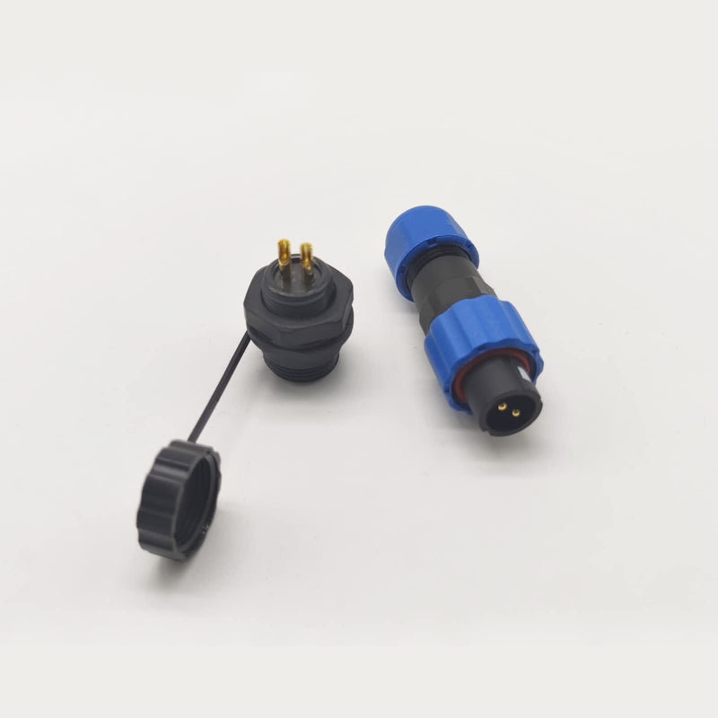 Connector Aviation Plug SP13 IP68 2 Pin, SP13 2 Pin Waterproof Male and Female Satellite Cable Connector Used for Outdoor Lamps
