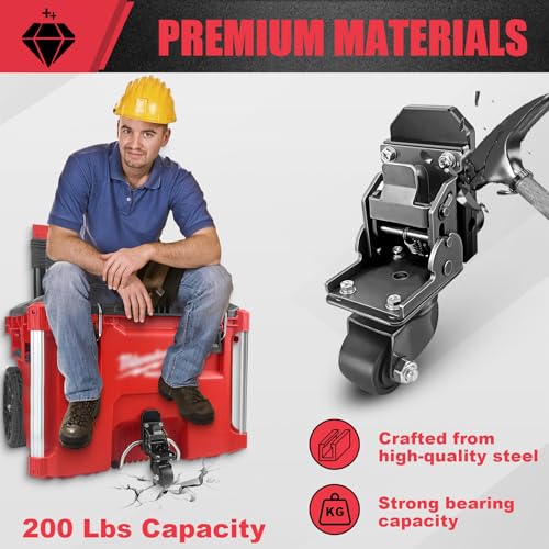 Front Wheels and Magnetic Tool Holder Strip Fit for Milwaukee Packout Toolbox