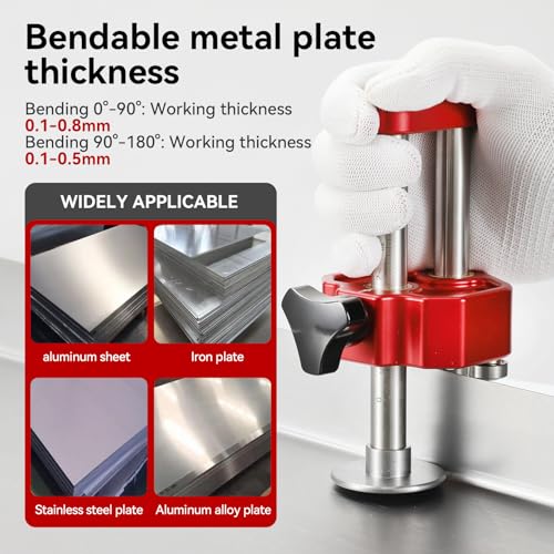 Sheet Metal Roller 1 Station Metal Bender， Metal Roofing Tools，Sheet Metal Fabrication，0-90° Bending Range，90-180°（0.5in）lightweight and highly portable，Small Sheet Metal Roller and Bending Tool.