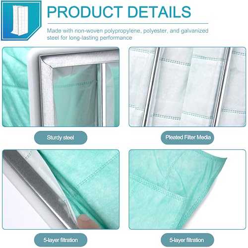 2 PCS MERV 14 Synthetic Pocket Air Filter, 24"x12"x12"（708733）
