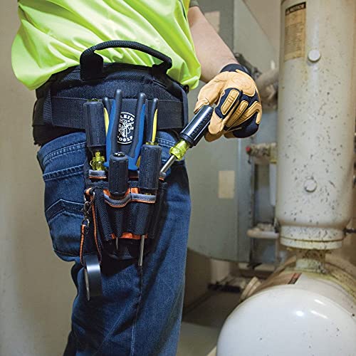 Klein Tools Electrician Tool Pouch Bundle with Belt Small Pouch Tool Pouch + Web Belt
