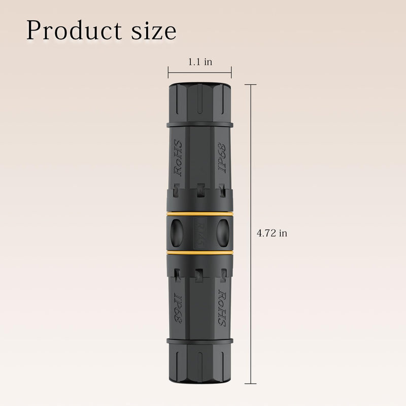 FGB 10Gbps Waterproof RJ45 Coupler Cat7, Shielded IP68 Weatherproof Ethernet Connector, Waterproof Ethernet Coupler Outdoor Network LAN Cable PoE, 6-Pack