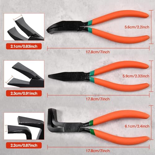 SPEEDWOX 3PCS 7-Inch Metal Hand Seamer Small Metal Sheet Straight Bender Plier Tools Flattening Form Edge Seamer Seaming Plier with Ergonomic Handle for Bending and Flattening Hand Tool