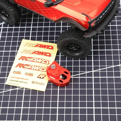 RCAWD Full Metal 370 Gearbox w/16T Gear for Axial 1/24 SCX24 Red