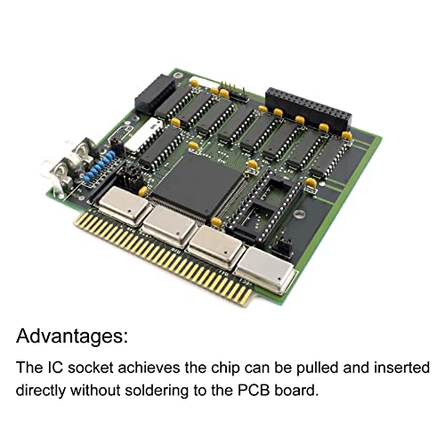 sourcing map Pack of 30 6-Pin DIP IC Sockets, Square Dip-IC Sockets, 2.54 mm Pitch Socket Adapter, Solder Connection for PCB Soldering Perforated Grid Board, Black 6p