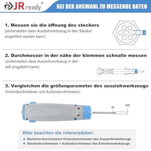 JRready JRconDRK-T190260 Pin Tool New Upgrade Release Tool with Protective Case for TE 4.2 Mini Universal Mate-N-Lock AMP 4.2 Pitch Miniature Rectangle (MR) JST FL 4.14 Pitch Contact