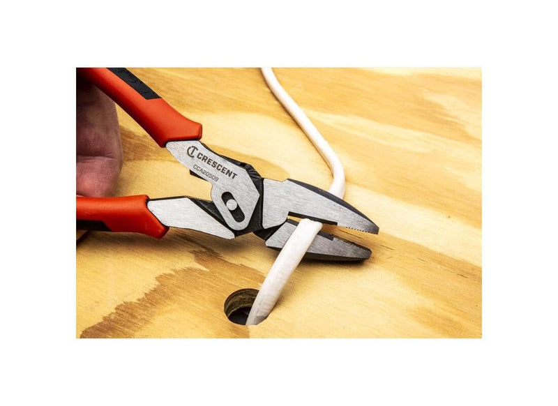 Crescent 9" Lineman's Compound Action Dual Material Pliers - CCA20509, Red 9-Inch Linesman Plier