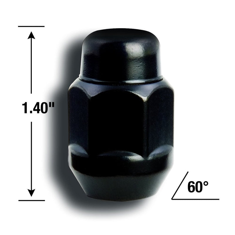 Gorilla Automotive 91147BCB Acorn Bulge Black Chrome Lug Nuts (14mm x 1.50 Thread Size) 14-mm X 1.50