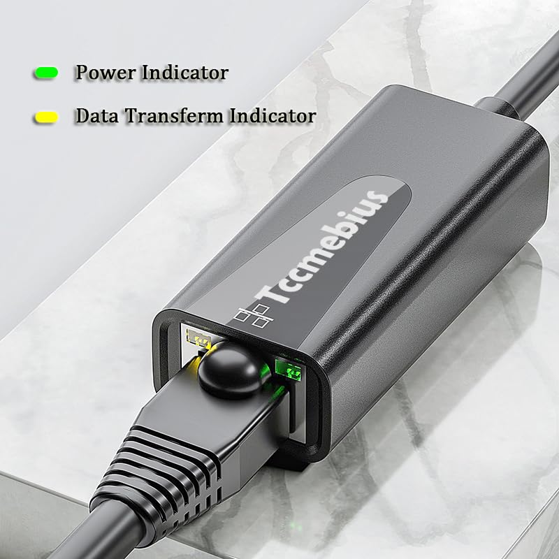 USB Ethernet Adapter, USB 2.0 to 10/100 Ethernet LAN Network Wired Adapter for MacBook, Surface Pro, Notebook PC, Compatible with Windows7/8/10, Mac OS, Android, Chrome OS, Linux (TCC-S20A)