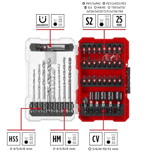Einhell m-CASE 39-Piece Impact Accessory Set 39-piece bit set incl. metal & universal drill bits