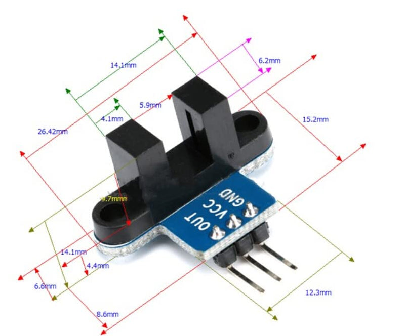 10pcs IR Infrared Slotted Optical Speed Measuring Sensor Detection Optocoupler