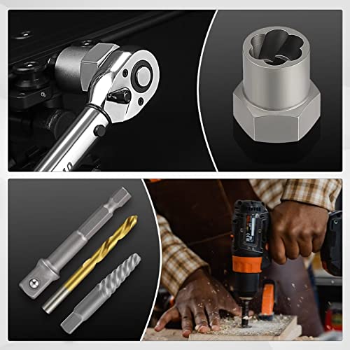 30 Pcs Spiral Screw Bolt Extractor Set Left Hand Drill Bit Set 30Pcs
