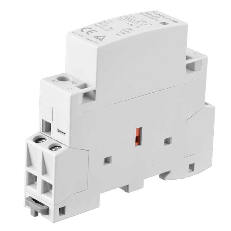 Heschen Household AC Contactor HS1-25 2 Pin 1NO 1NC AC 220V/240V Coil Voltage 35mm DIN Rail Mount (1) 1