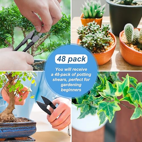 Therwen 48 Pieces Bonsai Pruning Scissors 4 Inch Sewing Scissors Bulk Leaves Trimmer Small Pruner Shears Bud U Shaped Garden Shears for Gardening Plants Flower Bonsai Trimming