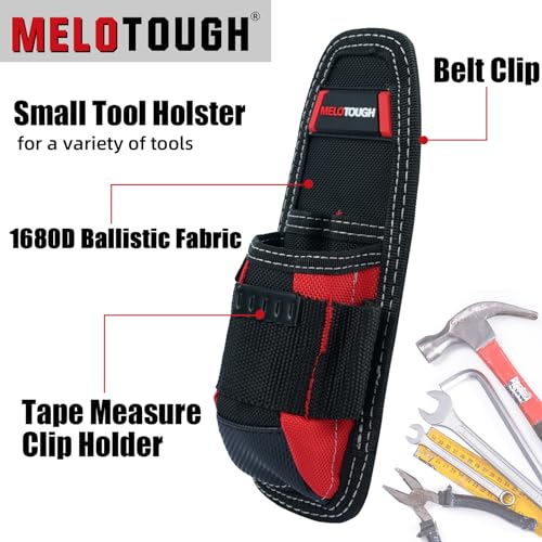MELOTOUGH Small Tool Pouch with Belt Clip,Small Tool Holder Pouch, Min Work Organizer Tool Holster and Knife Holder,Knee Pads for Work,Construction,Flooring,Gardening