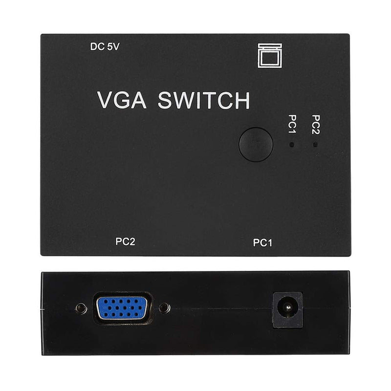 Bewinner VGA Switcher, 2-In-1-Out 2 PC to 1 Monitor VGA Switch Box Support VGA/XVGA/SVGA/UXGA/Multi-sync Display, Splitter VGA Adapter Resolution up to 1920x1440 for Computer PC Laptop Desktop