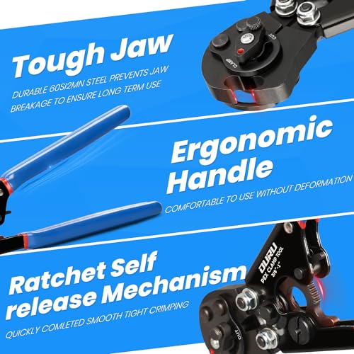 OURU PEX Crimping Tool Kit, Cinch & Remove, 3/8" to 1",PEX Cutter & Clamps Crimper + Cutter + 35 Clamps