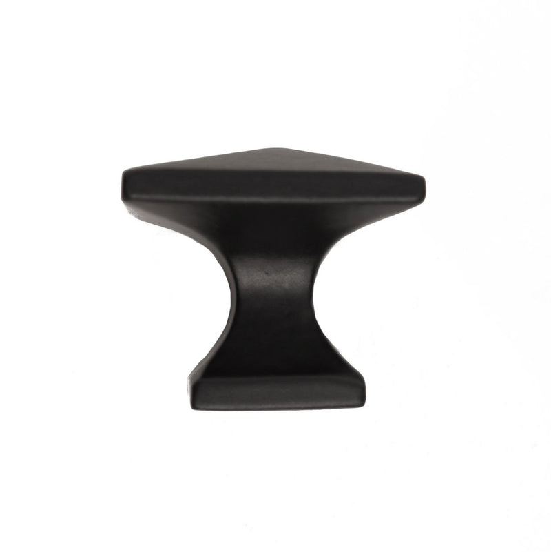 Iron Valley - 1-1/4" Modern Square Cabinet Knob - Pack of 5 - Solid Cast Iron