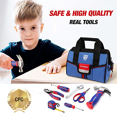 WORKPRO 9-Piece Kids Real Hand Tool Set, Blue