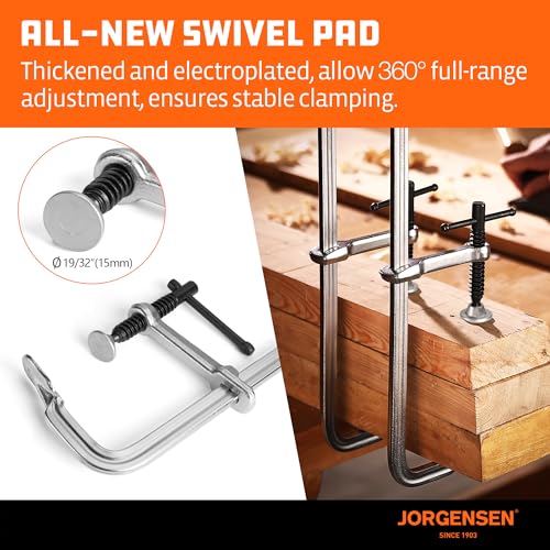 Jorgensen 12-Inch Light-Duty Drop Forged Steel Bar Clamps, 2-Pack 12 Inch