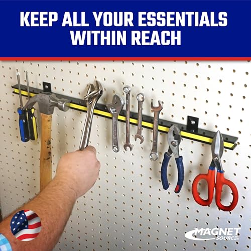 Master Magnetics 24" Magnetic Bar Tool Organizer - Easy to Install Magnet Storage Holder for House, Garage, Shed, or Job Site - Black Powder Coat 24"