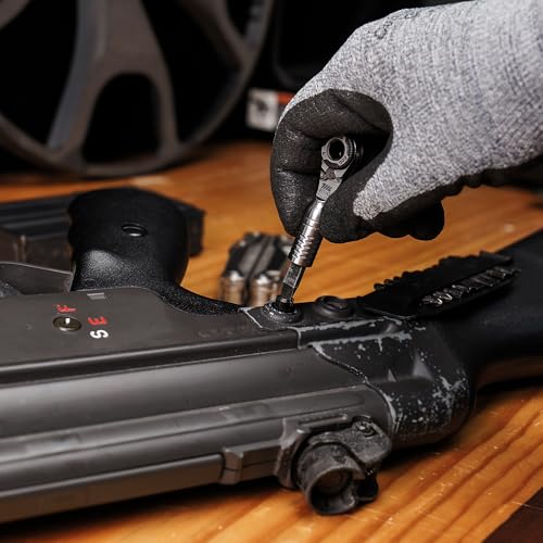 711L Mini Ratchet Wrench TG Bundle with Magnetic Bit Extensions | 1/4" Double-Ended Bits Compatible EDC Ratchet with T-Handle & L-Handle 71143+7AX1C