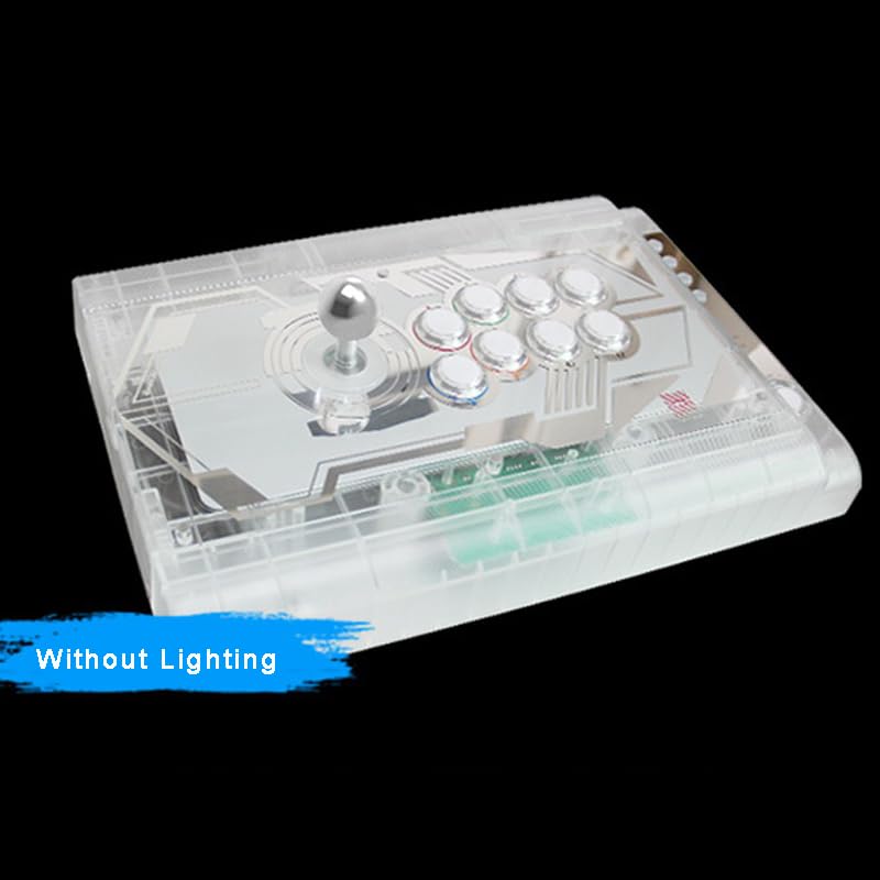 (8PCS 24MM Clear Button with Blue LED) Original Qanba Illuminated Push Button 24MM Qanba Sanp in LED Buttons for Arcade Machine DIY Cabinet Machine Jamma Clear with blue LED