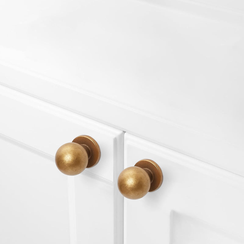 10 Pack Antique Brass Cabinet Knobs - Zinc Alloy Vintage Drawer Knobs for Kitchen Hardware Knob 10