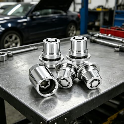 4PCS Wheel Lock Lug Nut Set, M12 x 1.5 Anti Theft Locking Nuts with Wheel Lock Key, Chrome Plated Security Lug Nuts Compatible with Toyota Camry Lexus 00276-00900