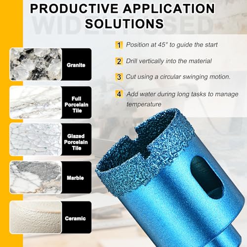 DTGN Diamond Hole Saw 3-15/16 Inch 100mm Core Drill Bit 2pcs Blue 3-15/16" (100mm) 2