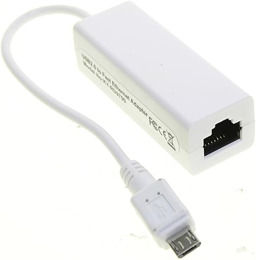 Micro USB to RJ45, Ethernet Adapter Dongle, Wired LAN Connection