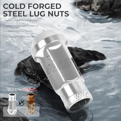 20pcs Silver Cold Forged Steel 12mm*1.5 Lug Nuts Extended Tuner Wheel Nuts Modified Nuts Open End Compatible with Various Types of Vehicles 12x1.5 20