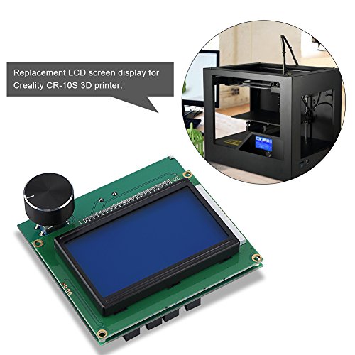 Replacement 3D Printer Screen, LCD Display Screen With 2 Cables For CR-10S 3D Printer, 9.2x8.5CM Display Mainboard With White Characters / Blue Backlit (Green)