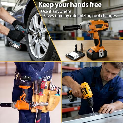 Multi-Tool Belt Clip - Universal Tape Measure & Drill Holder | Quick-Access Low-Profile Clip, Secure Lock | Fits Impact Drivers DrillCatcher-2Pack