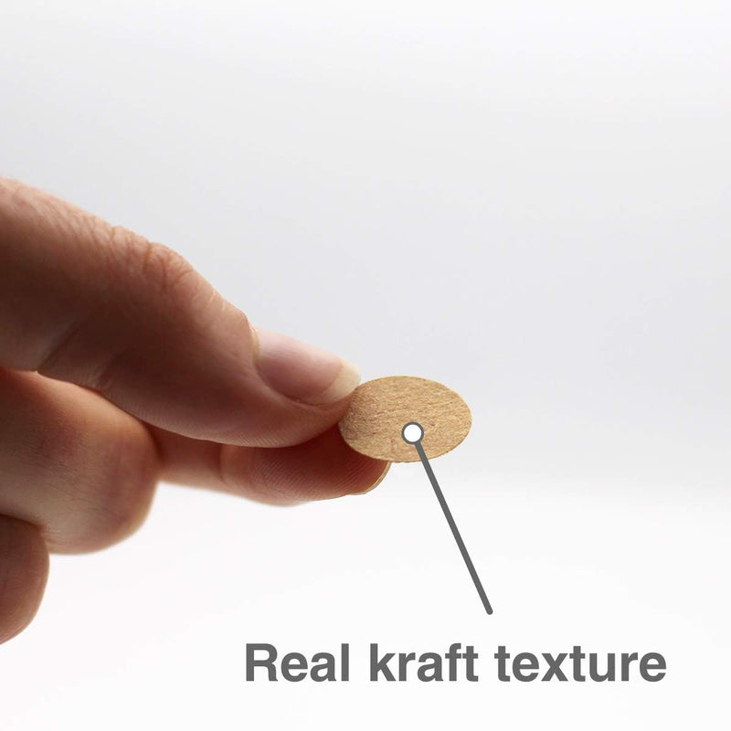 ChromaLabel 1/2 Inch Round Label Permanent Kraft Dot Stickers, Kraft Label Stickers, Round Permanent Sticker Labels, 1000 per Dispenser Box - Case of 5 1/2" Pack of 5