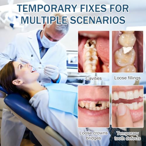 Temporary Dental Filling Material, Tooth Repair and Pain Relief, Self-Hardening Temporary Teeth Filling, Ensure Emergency Care for Teeth, Easy to Use, 15g