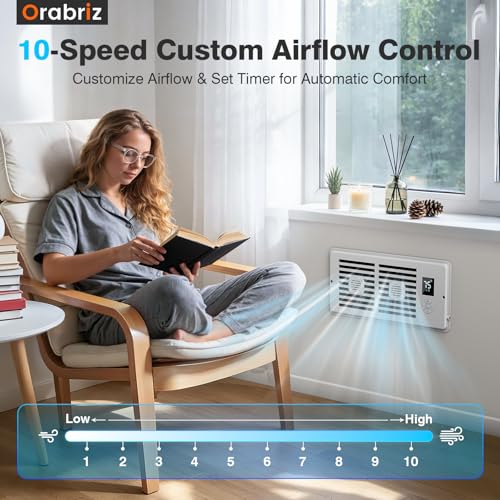 AC Vent Booster Fan 4" x 10" Register, Improves Airflow for Rooms White 4" x 10"