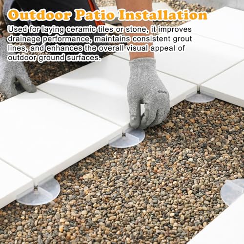 FoldTier 100 Pcs 1/8" Tile Spacers Plastic Tile Spacers Cross Leveling Ceramic Spacer Ceramic Installation Tools for Patio, Driveway, Walkways, Pool Deck Installation