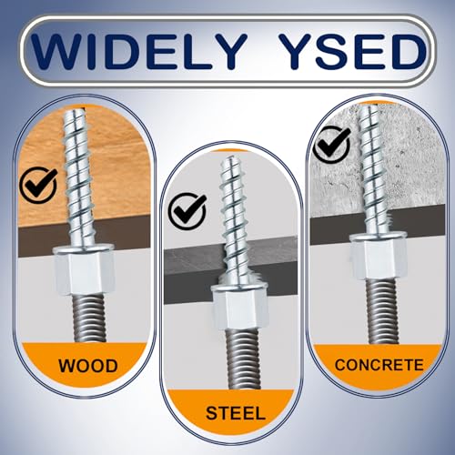 3/8" Concrete Threaded Vertical Rod Anchor,1/4" x 1-1/2"，Galvanized Carbon Steel, Silver （Box of 30）