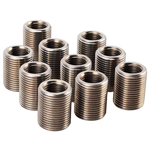 Thread Repair Inserts, Durable Stainless Steel Reducing Nut Thread Repair for Auto Workshop 303 Stainless Steel Red M14x1.5 Female M20x1.5 Male 25mm 10PCS