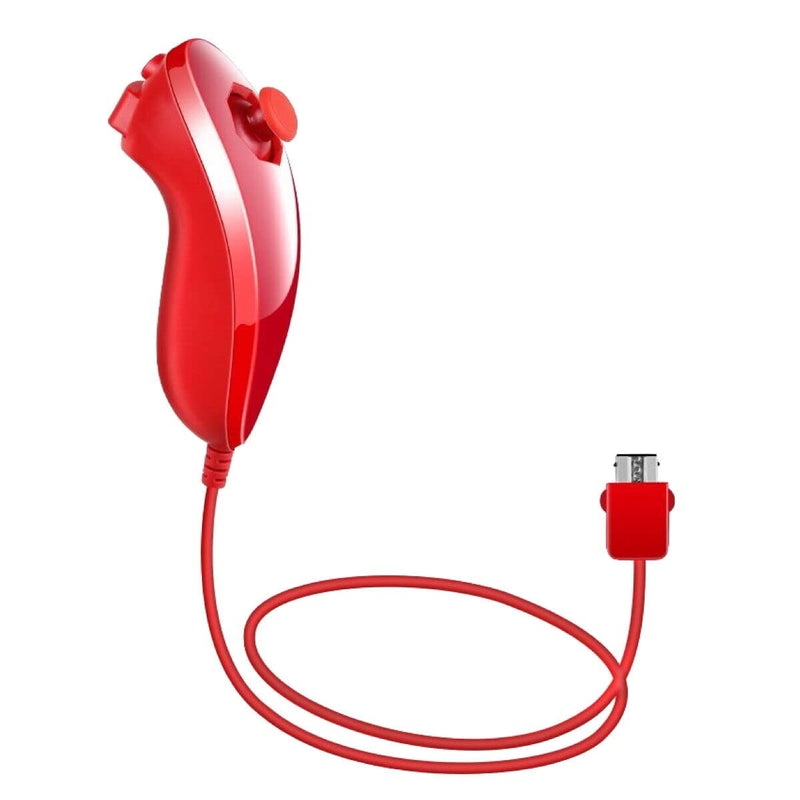 Lyyes Remote Controller for Wii, Wii Remote and Nunchuck Controllers with Silicon Case and Strap for Wii and Wii U (Red) Red