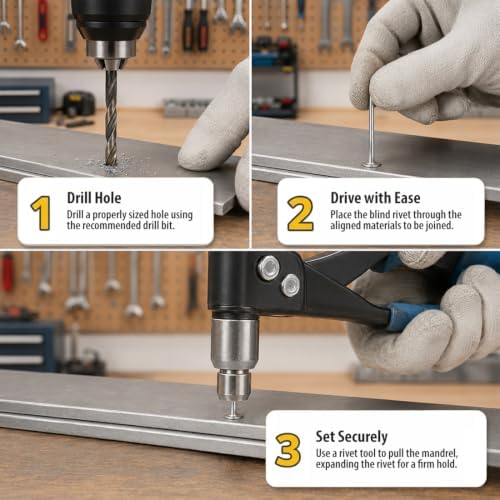1000 Qty 304 Stainless Steel Blind Rivets Bulk (#4-4) 1/8" Diameter x 1/4" Grip (BCP455)