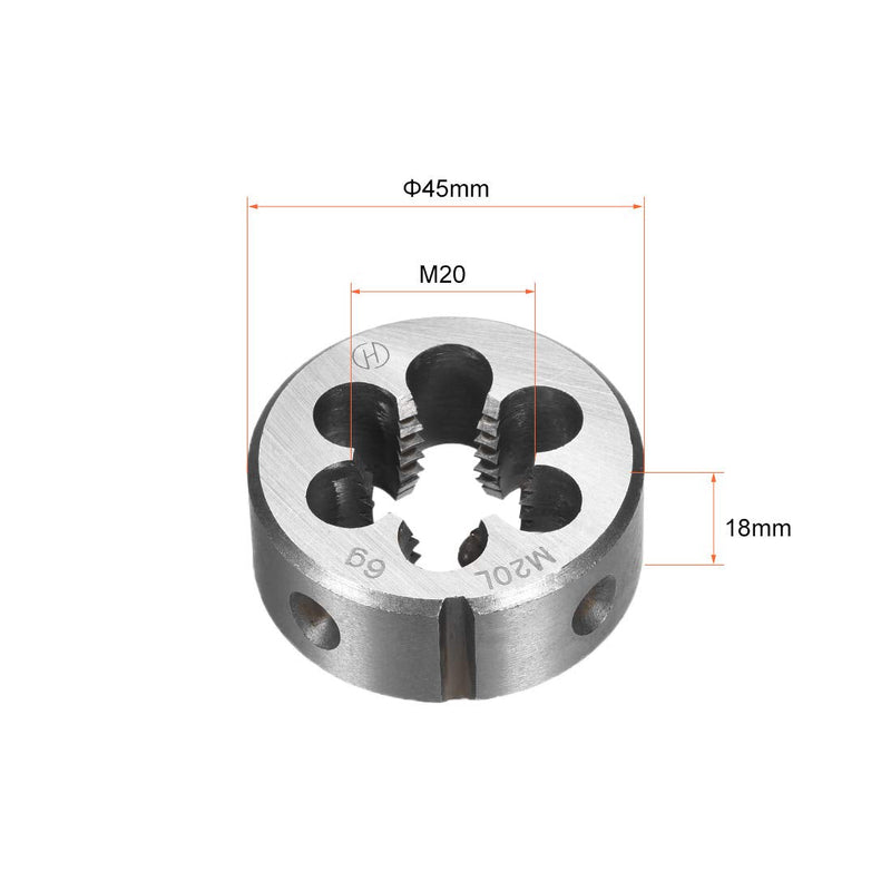 sourcing map Metric Left Hand Machines Thread Stamp HSS (High-Speed Steel) M20 M20 x 2.5 Circumference