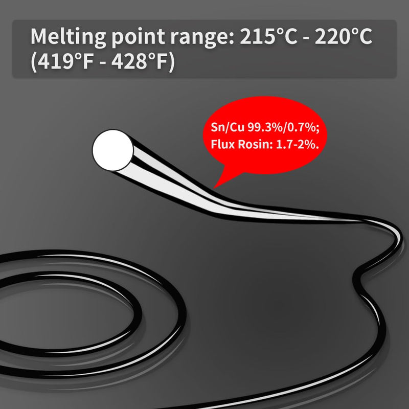 Owootecc solder, lead-free soldering wire with rosin core (Sn99.3 Cu0.7/0.6mm, 100g) for electric soldering and DIY Sn99.3 Cu0.7/0.6mm, 100g