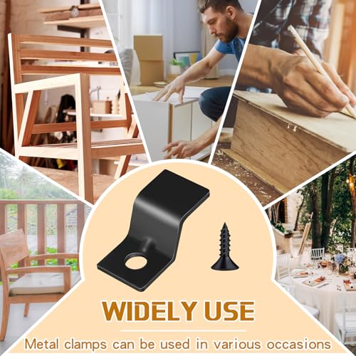 Ferraycle 200 Sets Z Clips Table Top Fasteners with Screws, Black