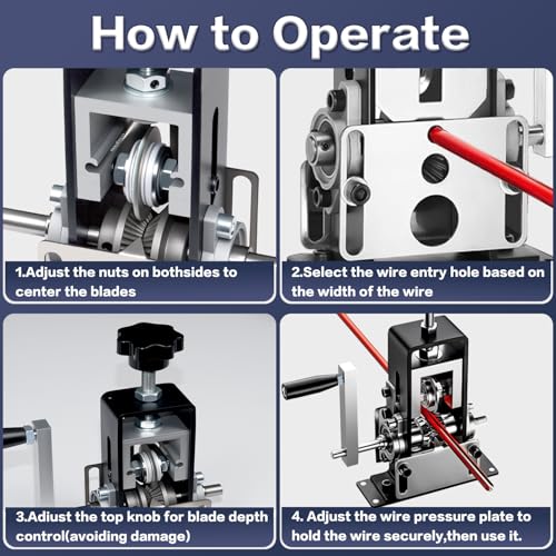 Manual Wire Stripping Machine Gauge Wire 0.06-1 inches