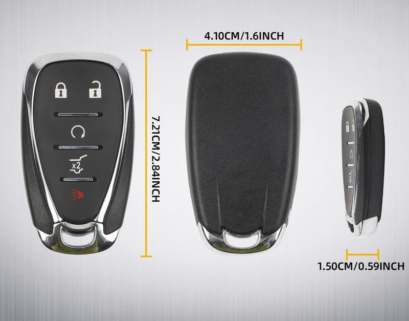 Dasbecan Key Fob Replacement Compatible with Chevy Traverse 2018 2019 2020 Blazer 2019 2020 Smart Proximity Keyless Entry Remote Control Replaces HYQ4EA 13529636 13519188 433Mhz 5 Buttons