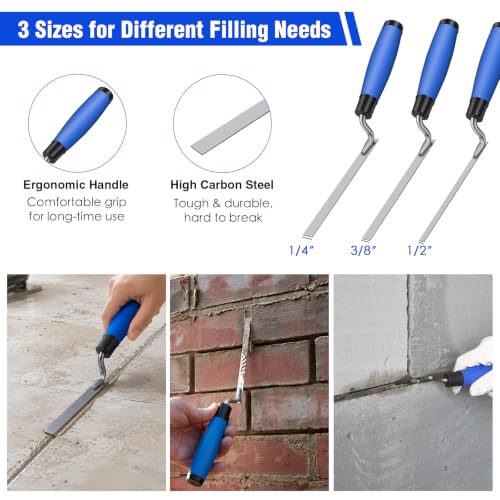 7-Size Brick Jointing Tools & 20 Pcs Masonry Mortar Grout Bags Kit